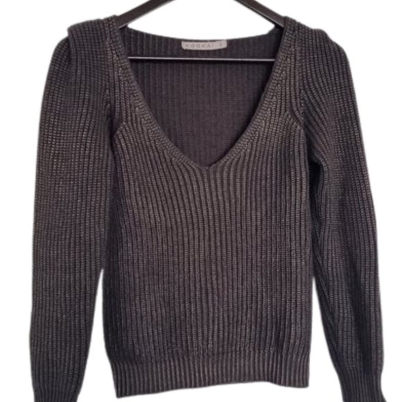 Rare find Kookai low cut metallic shine sweater - Picture 6 of 7